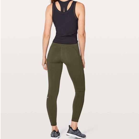 Lululemon Speed Up Tight Leggings DWR 28" Dark Olive Green Size 6 - Picture 3 of 8